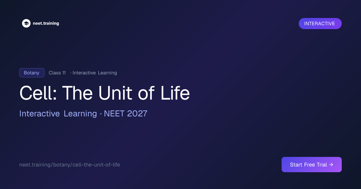 Cell: The Unit of Life, Interactive NEET Biology Learning | neet.training