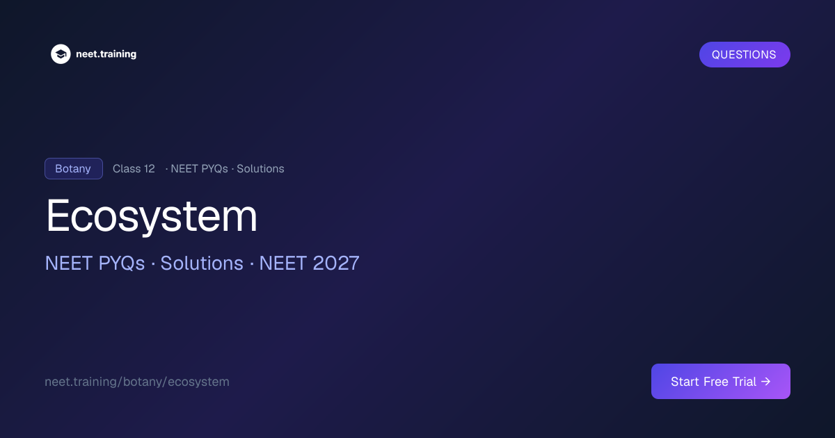 Ecosystem NEET PYQs with Solutions | neet.training