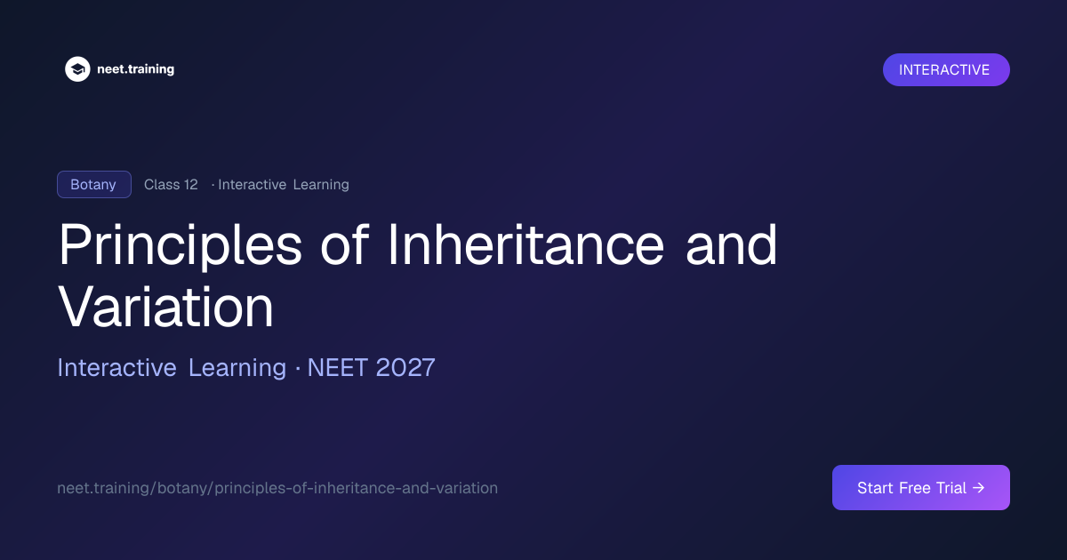 Principles of Inheritance and Variation, Interactive NEET Biology ...