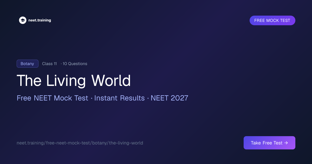 The Living World NEET Questions — Free Mock Test | neet.training