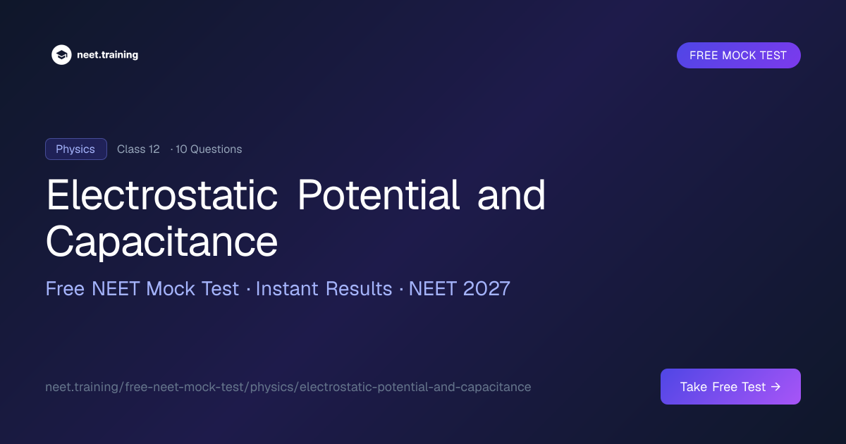 Electrostatic Potential and Capacitance NEET Questions — Free Mock Test ...