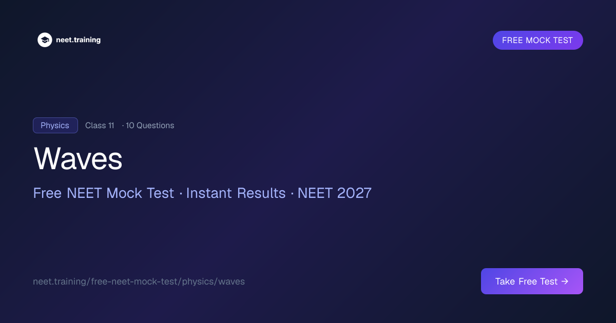 Waves NEET Questions — Free Mock Test | neet.training
