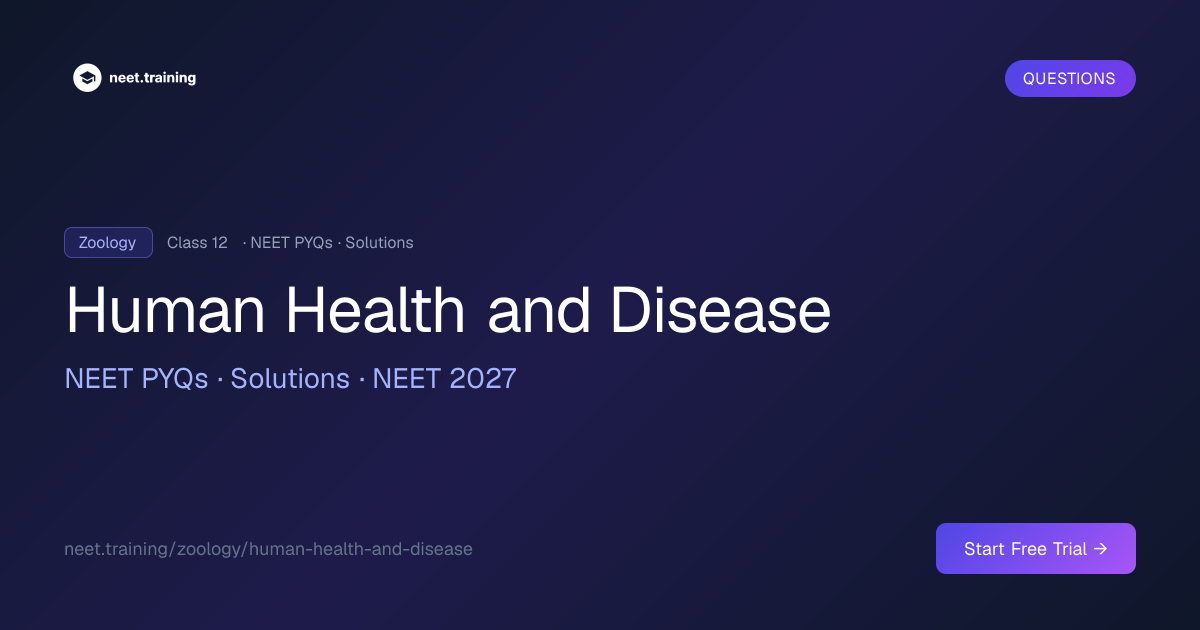 Human Health and Disease NEET PYQs with Solutions | neet.training